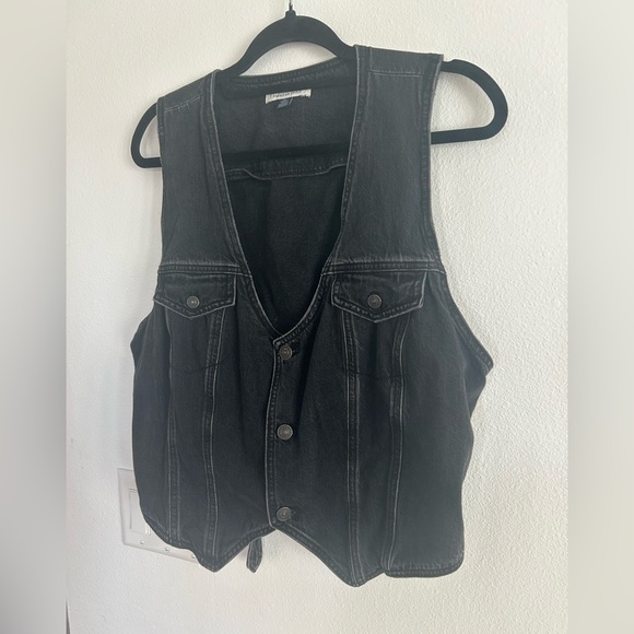 American Eagle Outfitters Charcoal Denim Vest - Picture 4 of 8